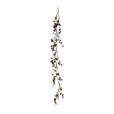 Artificial berry garland on a white background