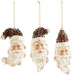 Assorted Pinecone Santa Head Ornaments - 3 Styles, Sold Separately
