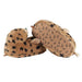 Seal Plush slippers with a spotted pattern on a white background