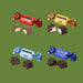 Four different flavors of Nasve chocolate candies on a green background