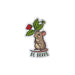Sticker of a mouse holding a strawberry with leaves and 'Be Brave' text on a white background
