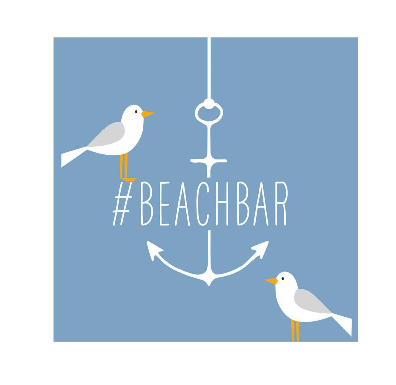 Beach Bar Lunch Napkins: Seagull and Anchor Design, Pack of 20
