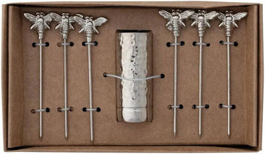 Bee Handle Appetizer Picks Set w/ Holder | 7-Piece
