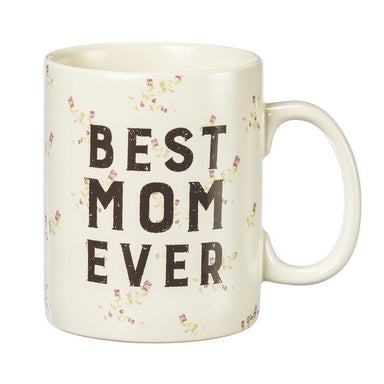 Best Mom Ever Stoneware Mug - Floral Design