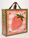 Tote bag with strawberry design on a white background