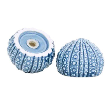Blue Sea Urchin Ceramic Salt & Pepper Shakers Set