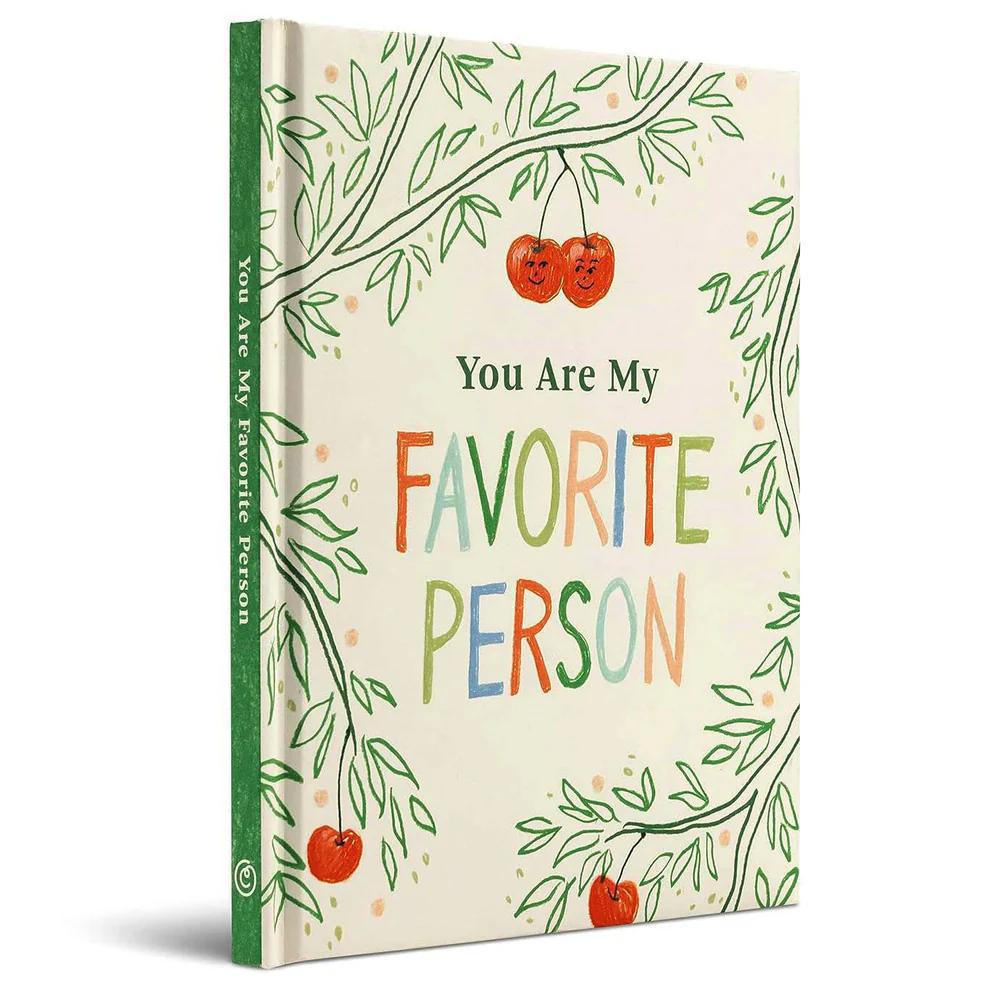 Book cover with 'You Are My Favorite Person' text and apple illustrations on a white background