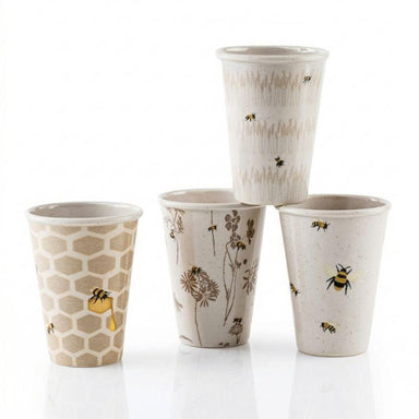 Busy Bee Melamine Tumblers – Set of 4 Charming Bee Designs