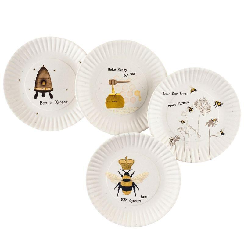 Busy Bee Queen Melamine Plates – Set of 4, 7.5" Lightweight & Fun