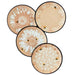 Busy Bee Small Tan Flower Melamine Plates - Set of 4