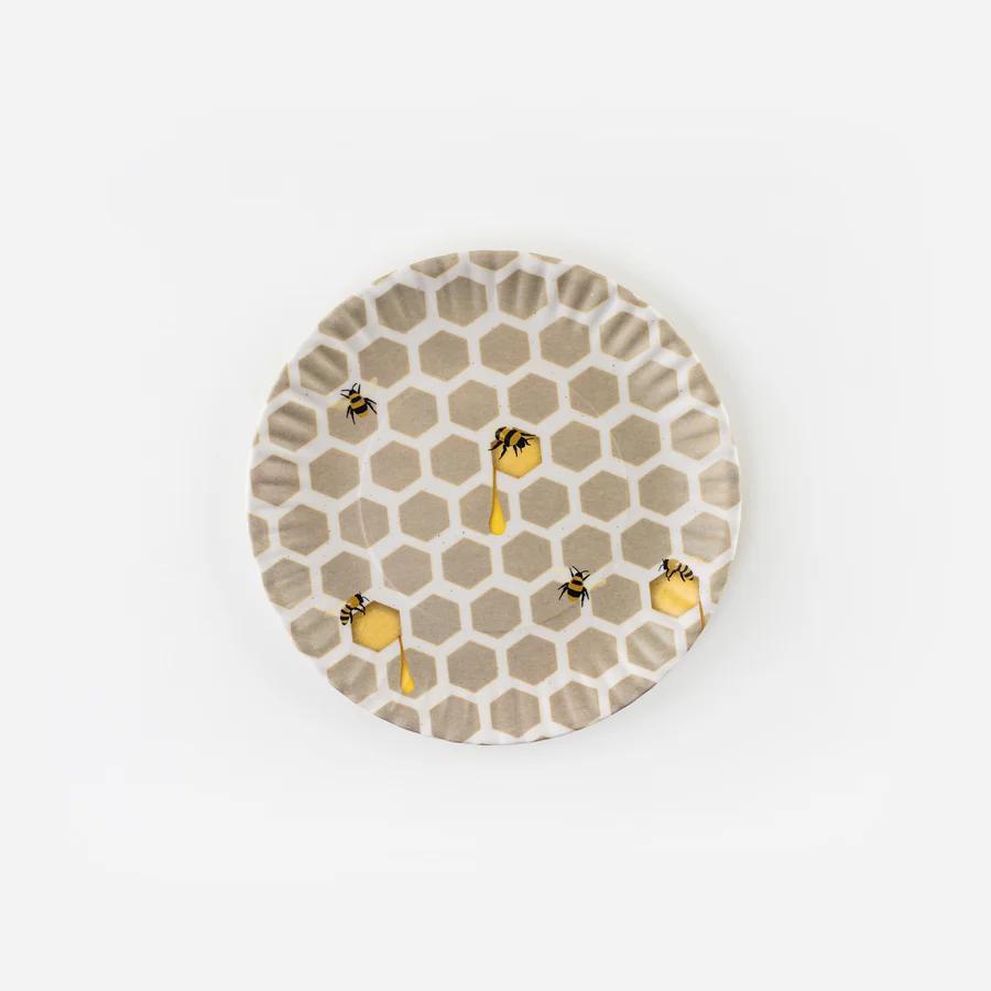 Busy Bees Melamine Plates – Set of 4, 9" Whimsical Bee Designs