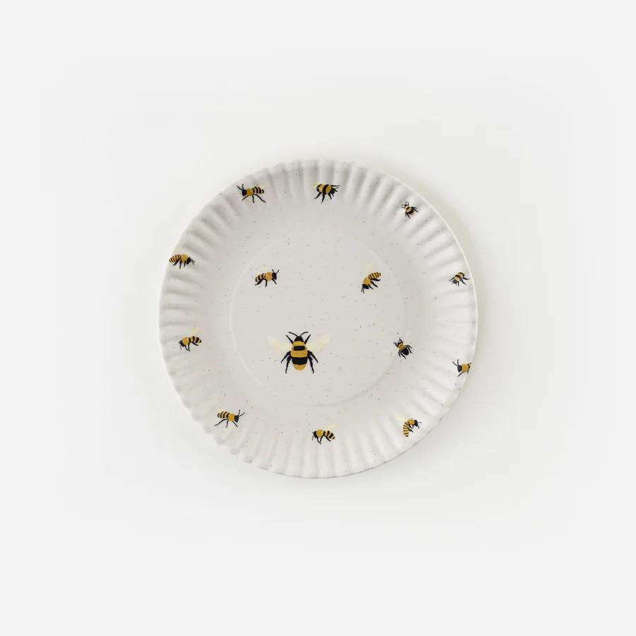Busy Bees Melamine Plates – Set of 4, 9" Whimsical Bee Designs