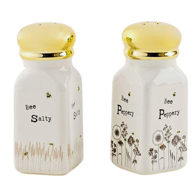Busy Bees Salt and Pepper Shaker Set - Bee-Themed Ceramic Shakers