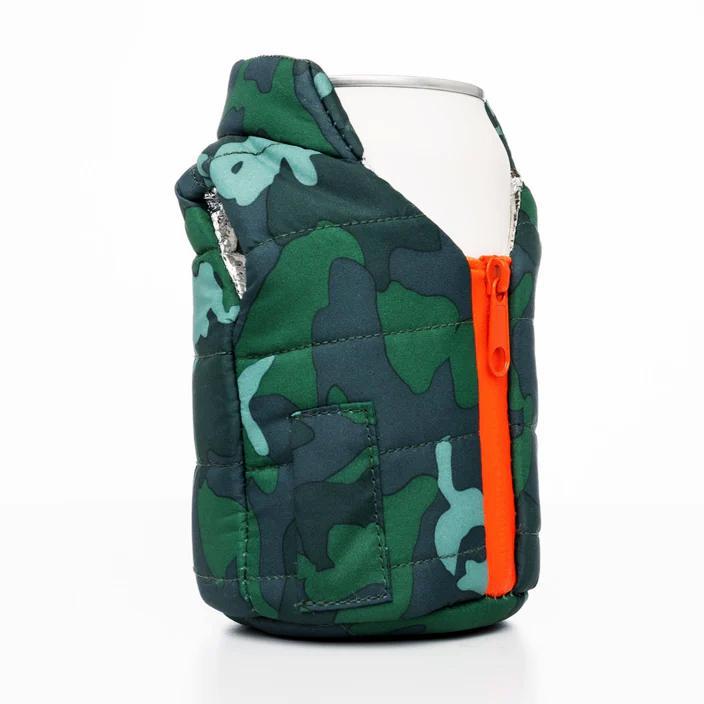Camo Beverage Vest - Insulated Koozie for 12oz Cans 