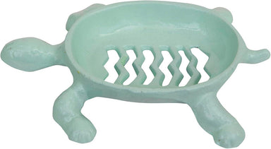 Cast Iron Turtle Soap Dish – Distressed Aqua Coastal Accent