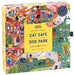 Double-sided puzzle box for 'Cat Cafe Dog Park' with colorful illustrations on the packaging.