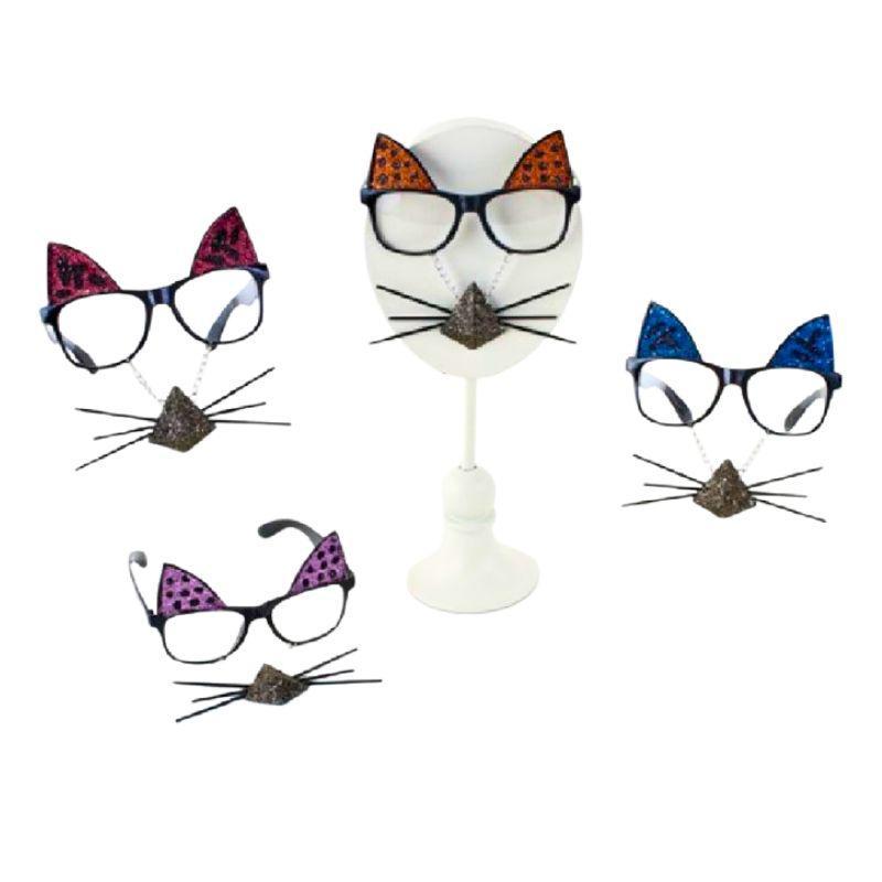Cat Glasses – 5.5" PVC Fun Accessory, Whiskers & Shiny Nose
