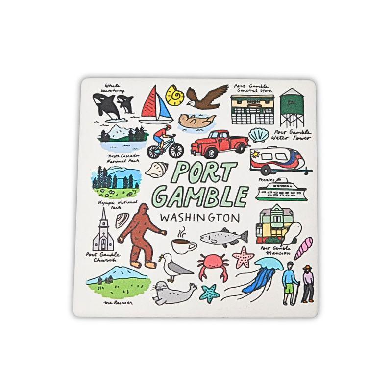 Ceramic Coaster – Port Gamble Wanderer | 4" Ceramic & Cork