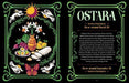 Illustration of Ostara, a pagan holiday, with symbols and text on a black background.