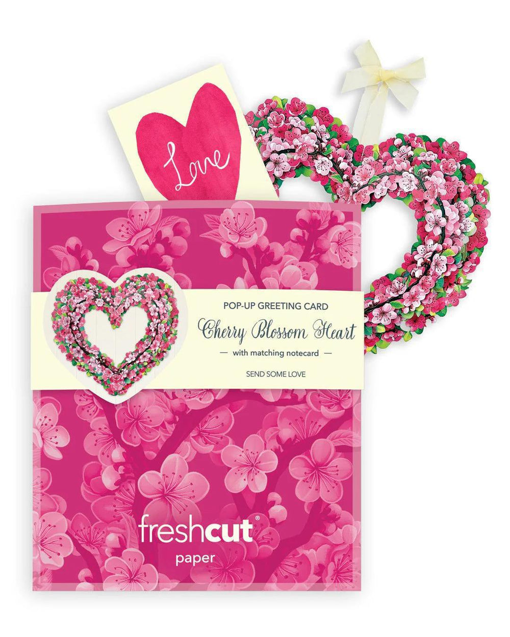 Cherry Blossom Heart Pop-Up Card