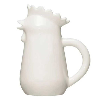 mini white ceramic chicken shaped pitcher 