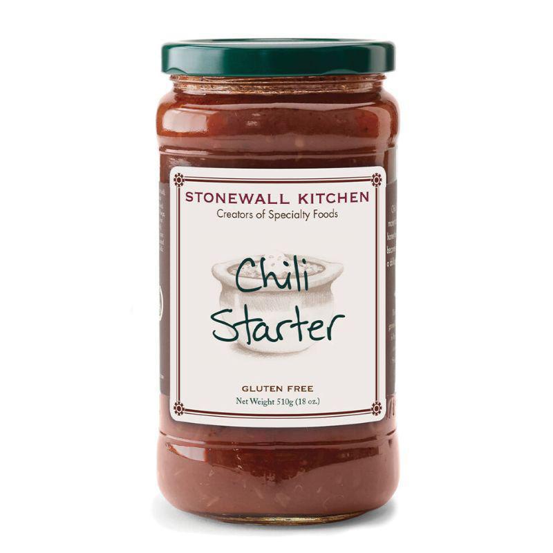 Jar of Stonewall Kitchen Chili Starter on a white background