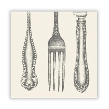Classic Cutlery Cocktail Napkins – 20 Pack, 4.9" x 4.9"