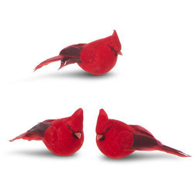Clip-On Cardinal Ornament - 4.5", 3 Assorted Red Designs