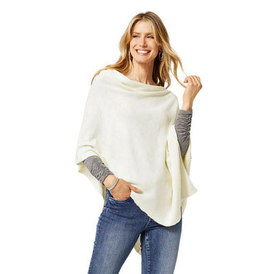 Coco + Carmen Lightweight Poncho – White, Versatile Layer