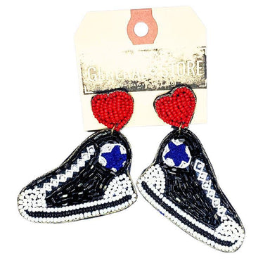 Converse Inspired Seed Bead Earrings | Lead Compliant & Hypoallergenic