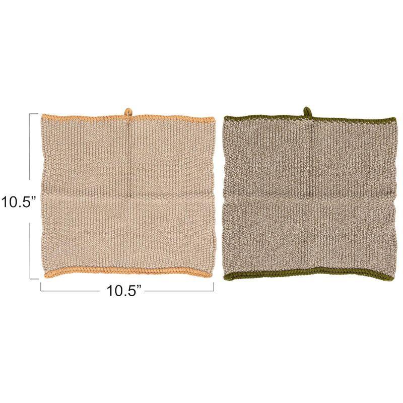 Cotton Knit Dish Cloth Set of 2 – Neutral Everyday Kitchen Staple