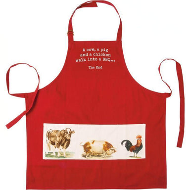 Cow Pig & Chicken Walk Into a BBQ Funny Farmhouse Apron