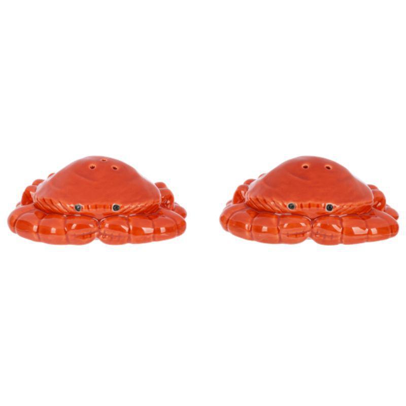 Crab Salt & Pepper Shaker Set Ceramic Coastal Kitchen Decor 4.5"x3.38"x1.75"