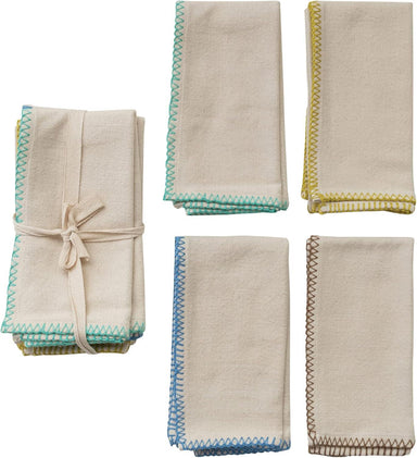 Creative Co-Op 4-Piece Cotton Napkin Set – Multicolor Charm