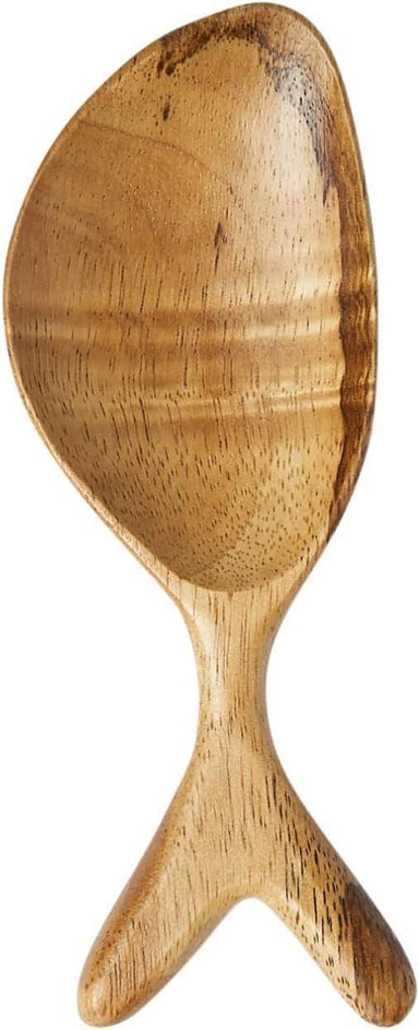 Creative Co-Op Coastal Fish Acacia Wood Spoon – 7" Natural Finish