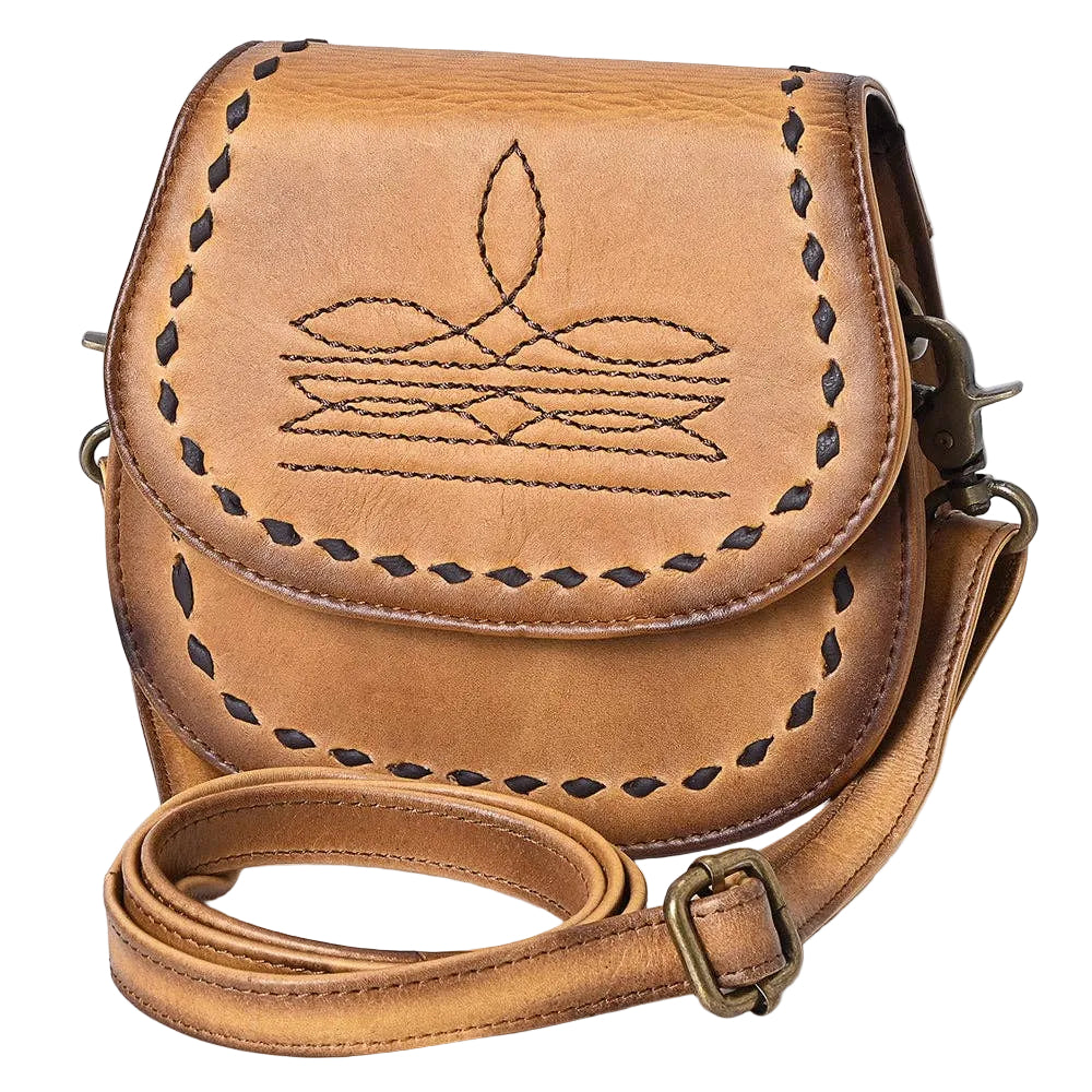 Crossbody Hand Tooled Genuine Western Leather Bag