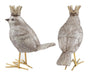 Crowned Royal Bird Figurine – Glittered Resin Accent