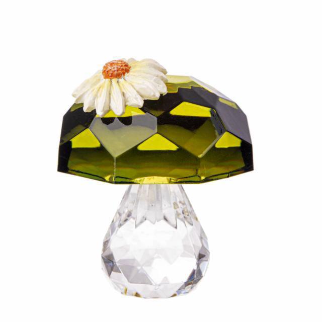 Crystal Expressions Daisy on Magical Garden Mushroom: Whimsical Acrylic Decoration