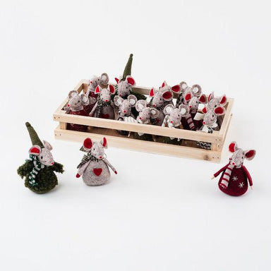 Cute Felt Mouse Ornaments - 3.5", 8 Assorted Designs, Sold Individually