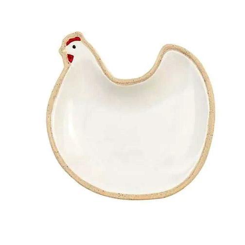 Cute hen-shaped ceramic Tidbit Dish