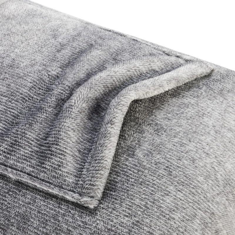 Close-up of gray fabric with a textured surface