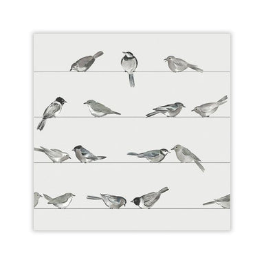 Pattern of black and white birds on a white background
