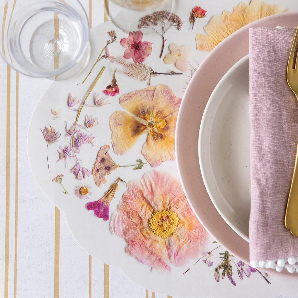 Die-Cut Blush Petals Paper Placemats | Hester & Cook