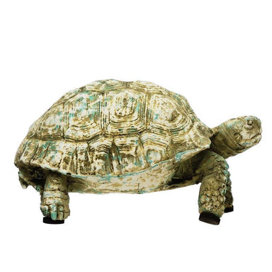 Distressed Verdigris Resin Turtle: Artful Elegance in 5"L x 3"W x 2-3/4"H