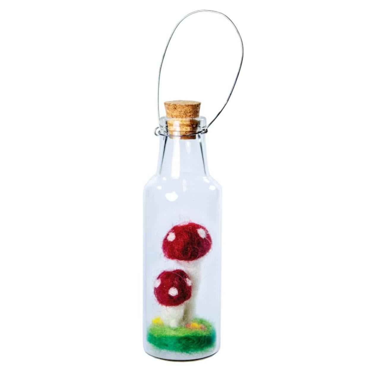 Double Fairy Mushroom Bottle Ornament: Whimsical Handmade Decor