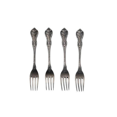 Creative Co-Op Embossed Brass Fork – Antique Silver Finish