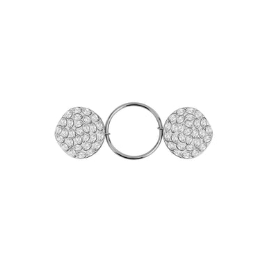 Embrace Patented Fashion Fastener: Glitz with round, gemstone-like embellishments on a light gray background