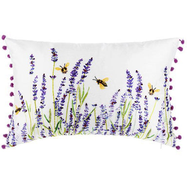 Embroidered Lavender Field Pillow