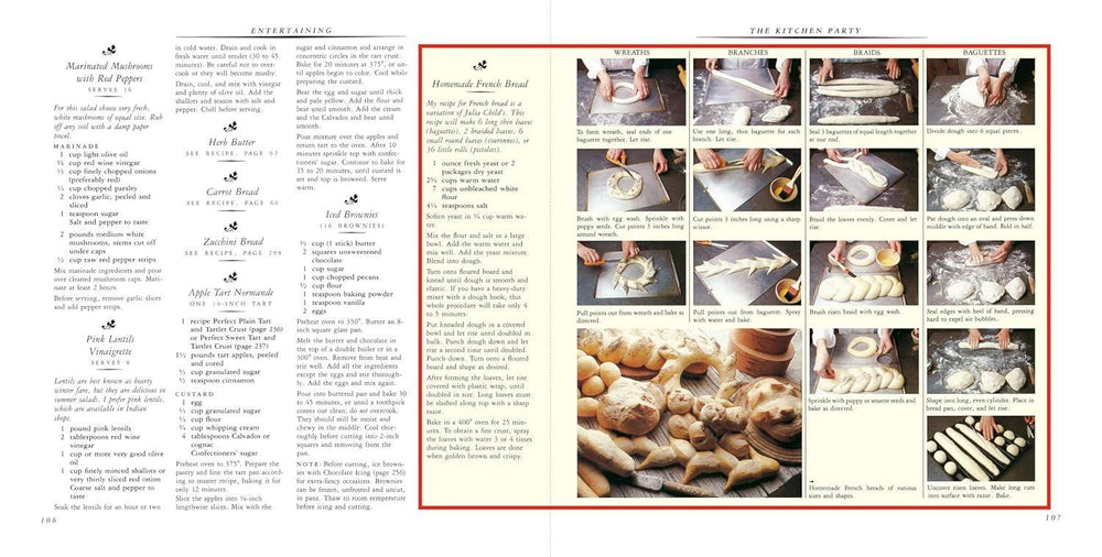 Recipe book page with step-by-step instructions and images of a dish.