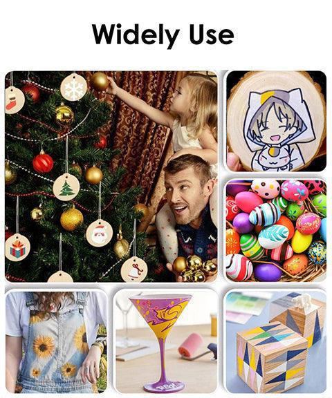 Collage of various images including a decorated Christmas tree, a child and adult, cartoon character, colorful toys, and other items with text 'Widely Use'.